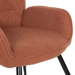 Armchair with stool Crawley Hm8918,22 orange boucle and black metal legs 70x74x105hcm