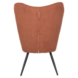 Armchair with stool Crawley Hm8918,22 orange boucle and black metal legs 70x74x105hcm