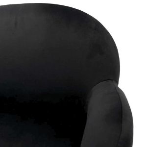 Armchair with black velvet upholstery