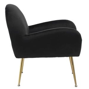 Armchair with black velvet upholstery