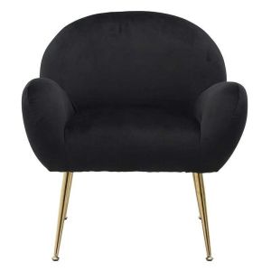 Armchair with black velvet upholstery