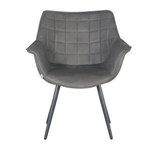 Armchair, gray textile, dimensions 62x65x82cm