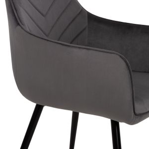 Armchair gray velvet and metal legs Latrell Hm8582,01 55x57x84cm