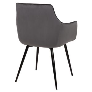 Armchair gray velvet and metal legs Latrell Hm8582,01 55x57x84cm