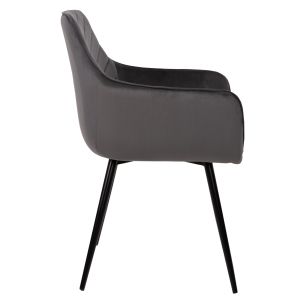 Armchair gray velvet and metal legs Latrell Hm8582,01 55x57x84cm