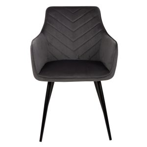 Armchair gray velvet and metal legs Latrell Hm8582,01 55x57x84cm