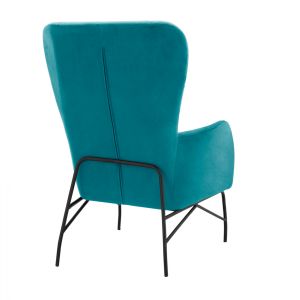 Turquoise armchair with black metal legs Hm8721.08