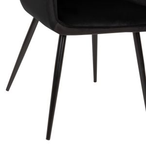 Armchair black velvet and metal legs Latrell Hm8582,04 55x57x84cm