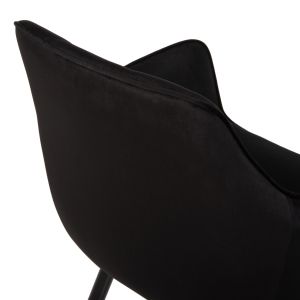 Armchair black velvet and metal legs Latrell Hm8582,04 55x57x84cm