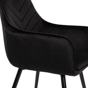 Armchair black velvet and metal legs Latrell Hm8582,04 55x57x84cm