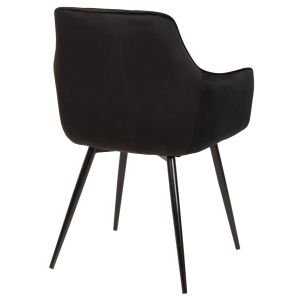 Armchair black velvet and metal legs Latrell Hm8582,04 55x57x84cm