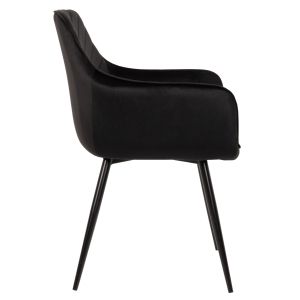 Armchair black velvet and metal legs Latrell Hm8582,04 55x57x84cm