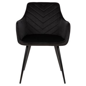 Armchair black velvet and metal legs Latrell Hm8582,04 55x57x84cm