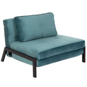 Armchair/folding bed Hm3078.15 turquoise velvet 95x92x66hcm