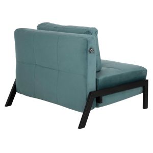 Armchair/folding bed Hm3078.15 turquoise velvet 95x92x66hcm
