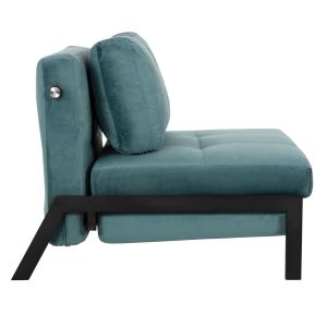 Armchair/folding bed Hm3078.15 turquoise velvet 95x92x66hcm