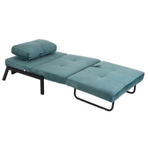 Armchair/folding bed Hm3078.15 turquoise velvet 95x92x66hcm