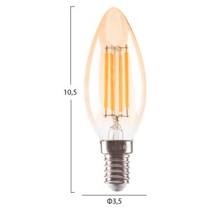 Led filament bulb 4w E14 3000k gold Dimmable Hm4048,02