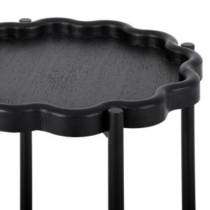 Round Mdf side table for cafe Fl03246 black color 40x60cm