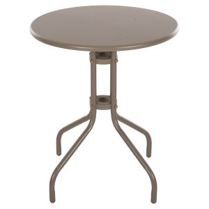 Round outdoor table metallic in champagne color D60x70hcm Hm5973,04 Lino