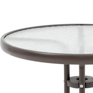 Round garden table 001 brown color 60x70cm