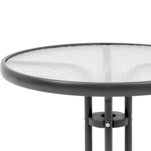 Round garden table 001 gray color 60x70cm