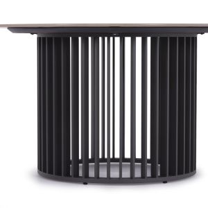 Round garden dining table Eternity Sm6177 aluminum anthracite, sintered stone-maramor top φ140 cm.