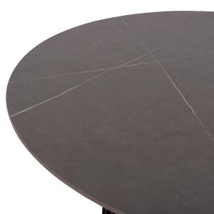 Round garden dining table Eternity Sm6177 aluminum anthracite, sintered stone-maramor top φ140 cm.