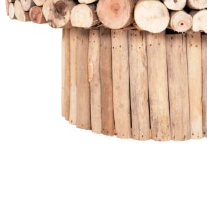 Кръгла Масa за кафе Sparrow Hm9963 Driftwood Naturally --стъкло Φ65x51.5hсм.