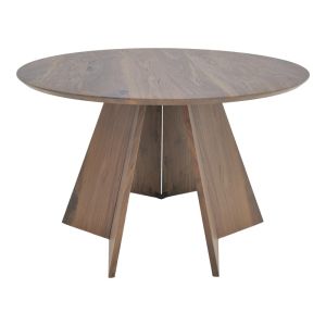 Кръгла маса, Mdf, в цвят орех, D120x76 см