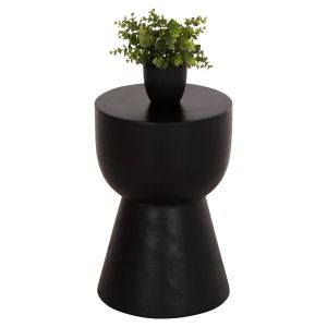 Round table-stool Mamba Hm9901.12 solid soar wood in black color Φ30x45cm.