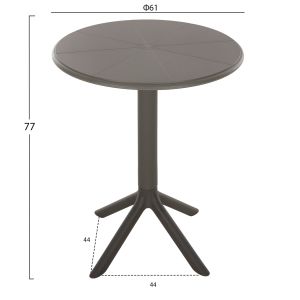 Кръгла полипропиленова маса Terrin маслиново зелено D60x75hcm Hm6124