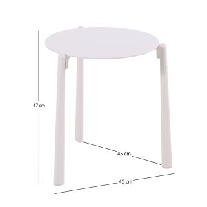 Round side table Deneris Sm6393.01 aluminum ivory color 45x45x47h