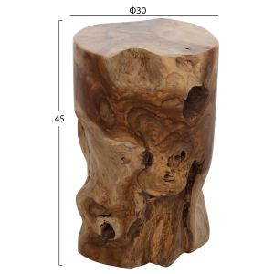 Кръгла помощна маса Naturally от масивно естествено тиково дърво D30x45hcmhm9350