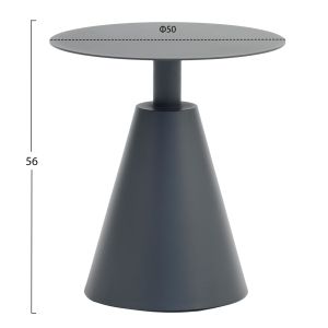 Кръгла помощна маса Sera Hm6270.01 алуминий в сиво Φ50x56hcm.