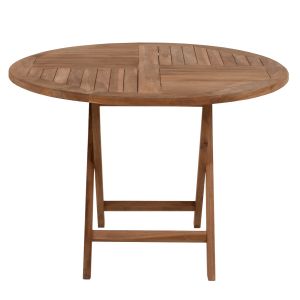 Round folding table Kendall Hm9543 made of solid teak wood in natural color, D106x73.5cm