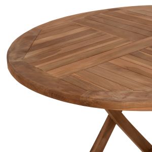 Round folding table Kendall Hm9543 made of solid teak wood in natural color, D106x73.5cm
