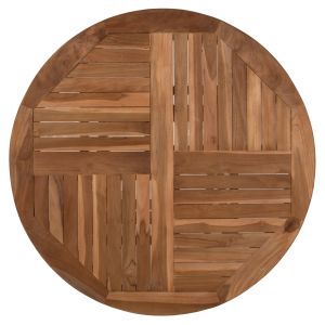 Round folding table Kendall Hm9543 made of solid teak wood in natural color, D106x73.5cm