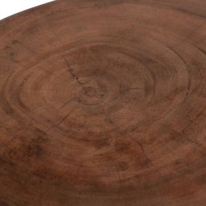 Кръгла странична маса Cupre Hm9793.11 масивно дърво Suar - естествен цвят Φ40x45hсм.