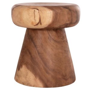 Кръгла странична маса Cupre Hm9793.11 масивно дърво Suar - естествен цвят Φ40x45hсм.