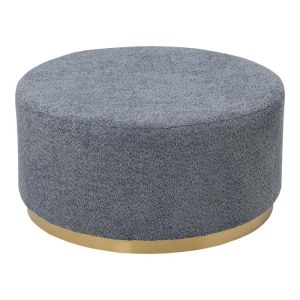 Round stool 22283 blue color with golden base 80x80x41cm