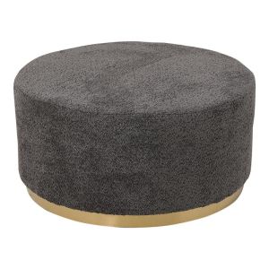 Round stool 22283 black color with golden base 80x80x41cm