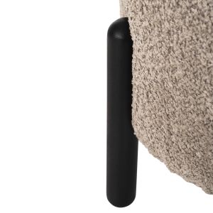 Round stool Ewan Bloom boucle beige color with black metal legs D45x36hcm Hm9596,08