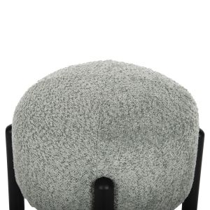 Round stool Ewan Bloom boucle pistachio color and black metal legs D45x36hcm Hm9596.05