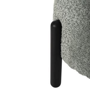 Round stool Ewan Bloom boucle pistachio color and black metal legs D45x36hcm Hm9596.05