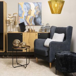 Round stool New Lux black color 46x46x43cm