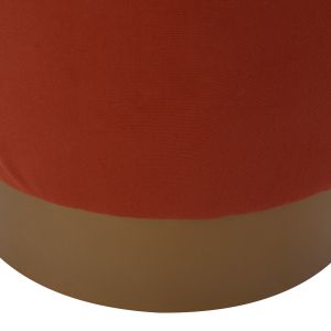 Round stool with coral fabric and gold metal base Hm9260,02