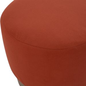 Round stool with coral fabric and gold metal base Hm9260,02