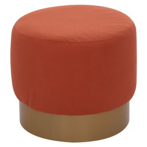 Round stool with coral fabric and gold metal base Hm9260,02