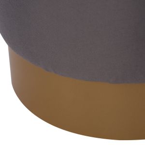 Round stool with gray damask and metal gold base Hm9260,01